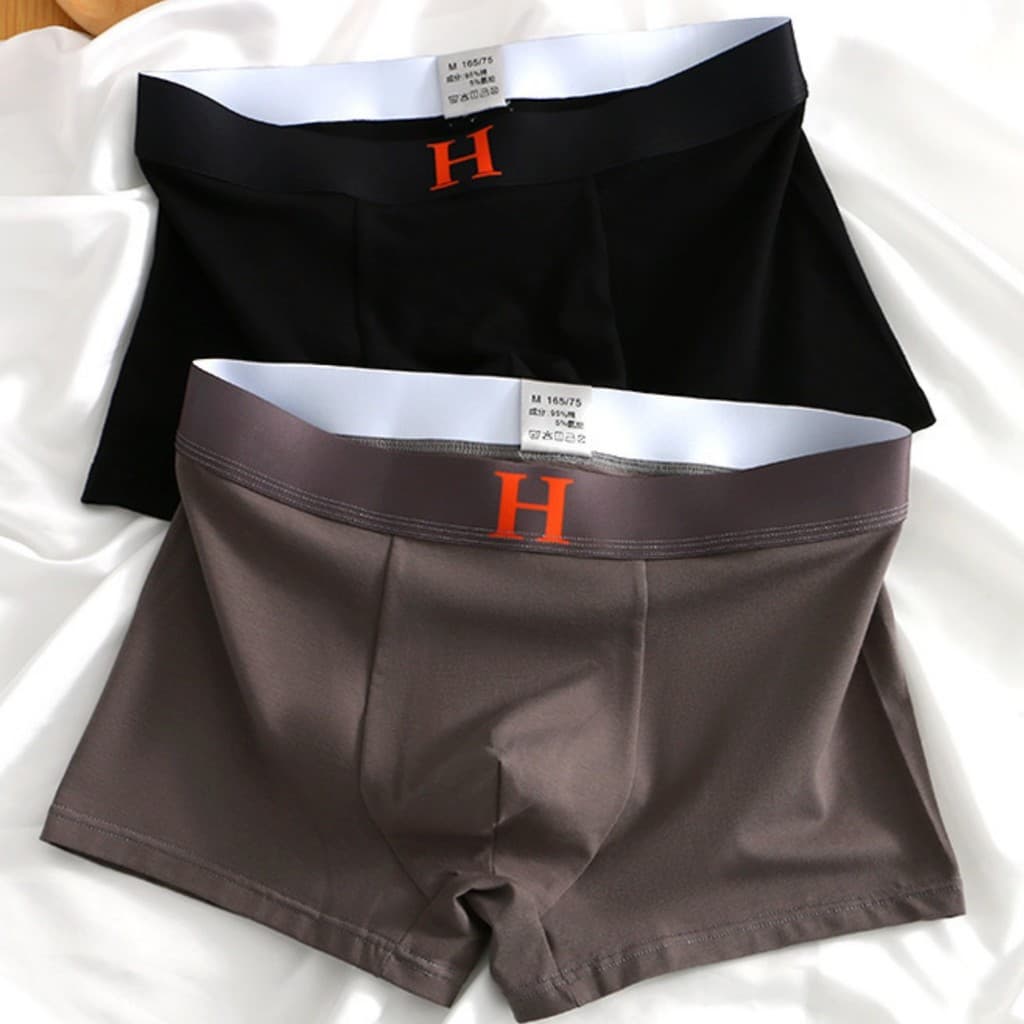 Roupa interior masculina de algodão puro antibacteriano ímã virilha interna respirável boxer preto na moda calças de tam