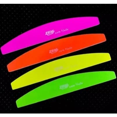 Kit Lixa Boomerang Neon Gramatura 100/180 Lixa Alta Qualidade Manicure Alongamento de Unhas