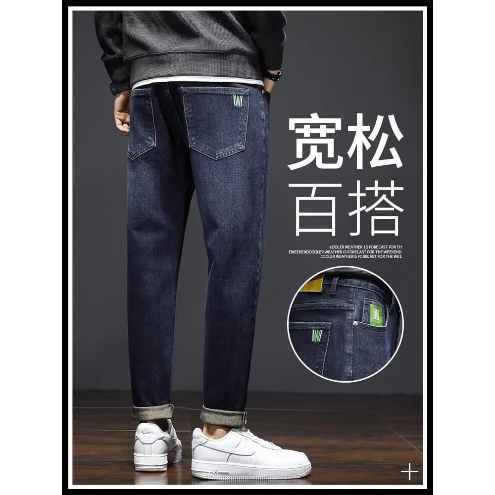 Street Wear Jeans masculino 2023 novo estilo em linha reta solto lavagem Casual primavera outono estilo All-Match tornoz