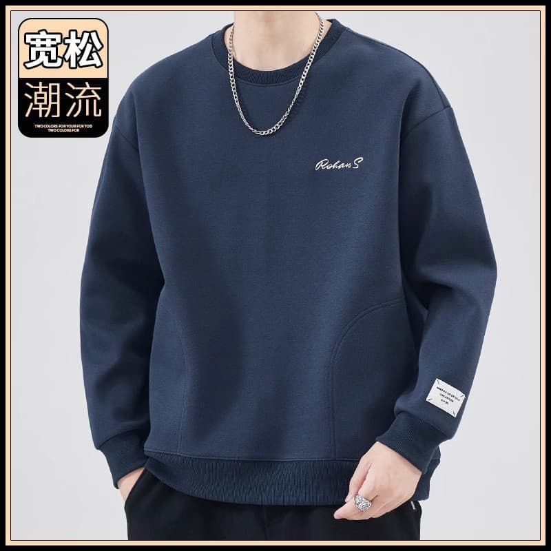 Forro de lã moletom masculino espessamento pesado 2023 novo estilo outono inverno estilo rua Wear em torno do pescoço am