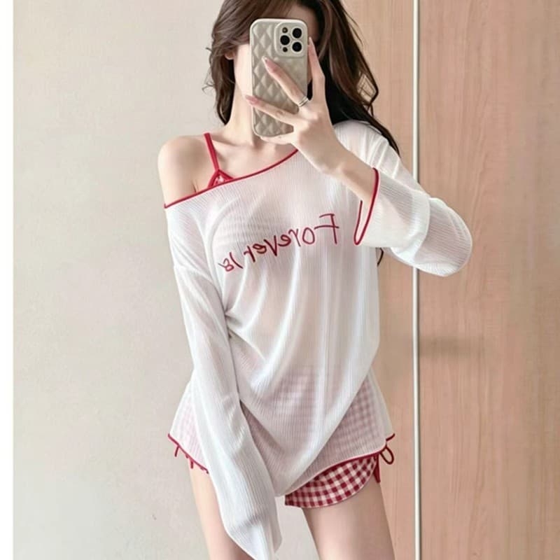 Split maiô feminino férias à beira-mar terno de três peças de manga comprida dopamina Plus Size ligeiramente gordo mm ca
