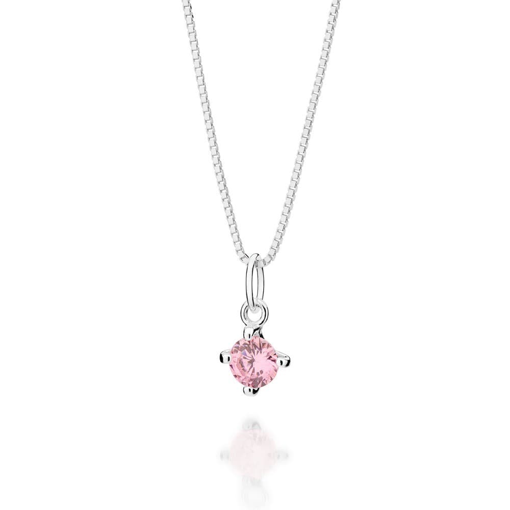 Gargantiha Rommanel Prata Com Zircônia Rosa - 830147