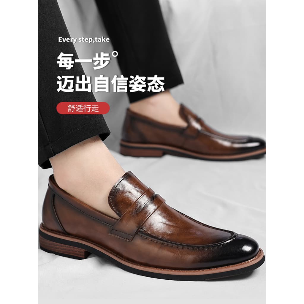 Sapatos masculinos de couro com bico fino, estilo britânico, High-End Sense Business Derby, sapatos masculinos de tamanh
