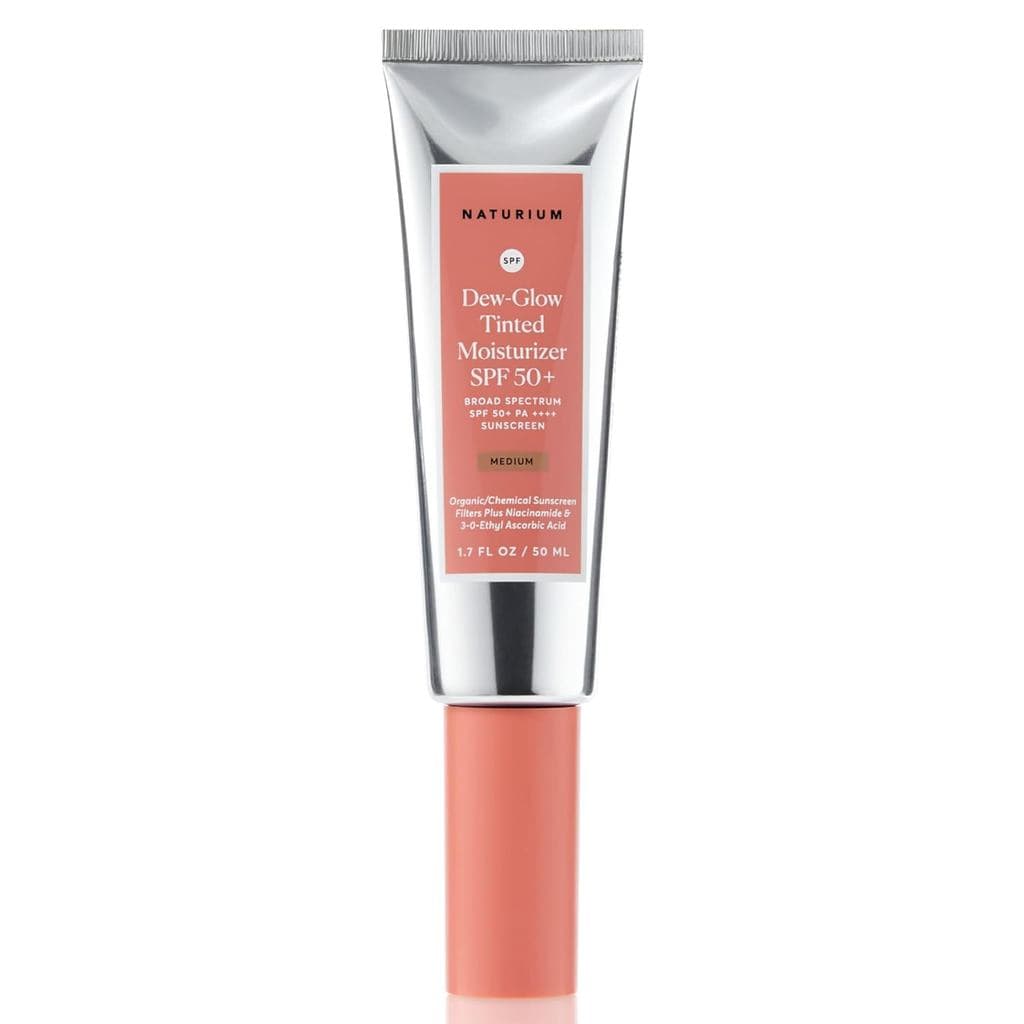 Naturium Dew-Glow Hidratante com Cor FPS 50+ Médio, Protetor Solar Hidratante Diário e Primer Facial com Cor, Protetor d