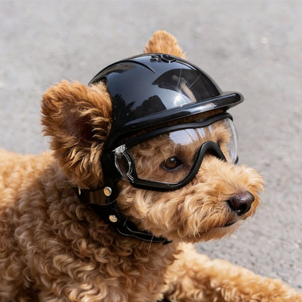 Capacete para passeio de animais de estimação, óculos transparentes à prova de vento, cachorro, Corgi, Shiba Inu, pelúci