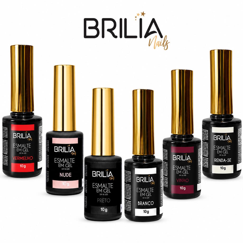 Esmalte Em Gel Brilia Nails Esmaltação Alongamento De Unha Cabine Led/Uv Nail Manicure Profissional