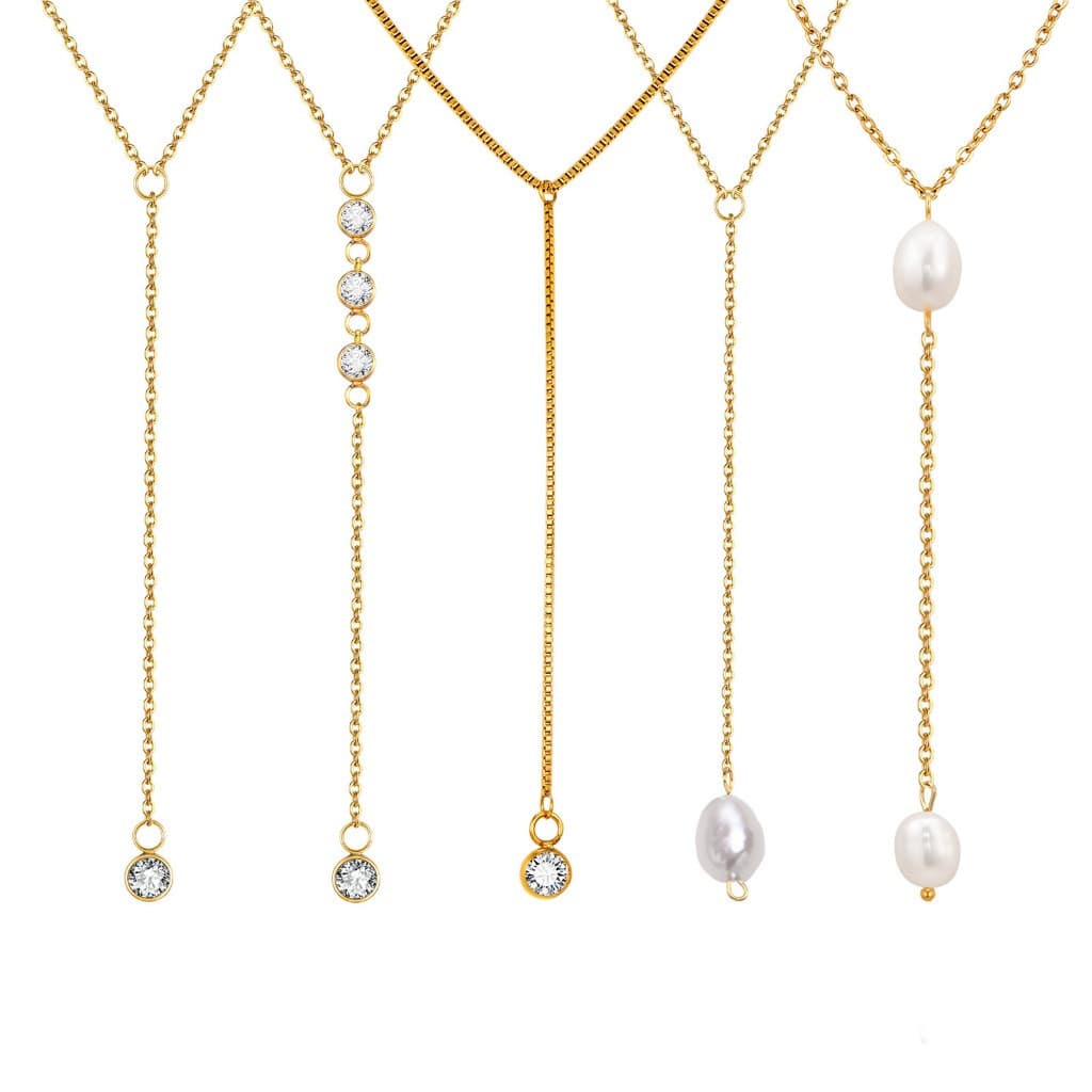 Colar em forma de Y feminino ajustável 40 + 5cm pingente longo 8cm0.1cm corrente fina moda clavícula corrente camisola R