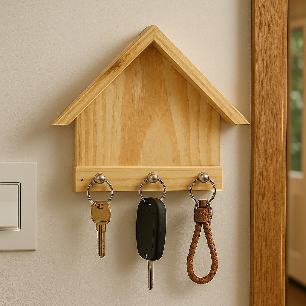 Porta Chave Casinha 17x14 Madeira Pinus