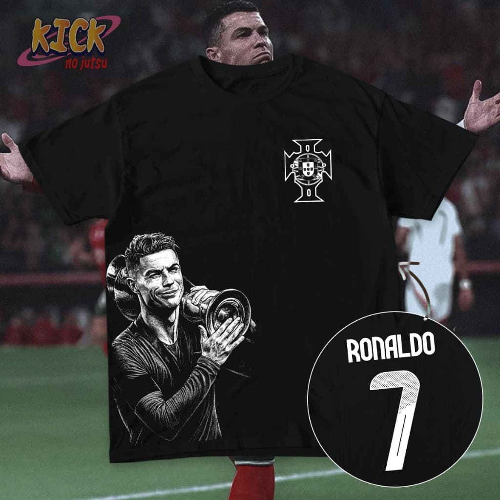 Camiseta "Cristiano Ronaldo CR7"  Unissex em Algodão Premium Edição Portugal Copa do Mundo 2026