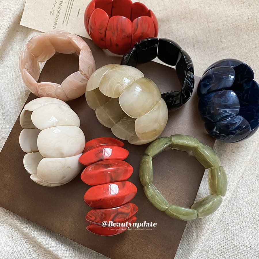 Acrílico manchado geométrico Oval pulseira europeu americano Cross-Border moda simples pulseira nicho Design mão jóias f