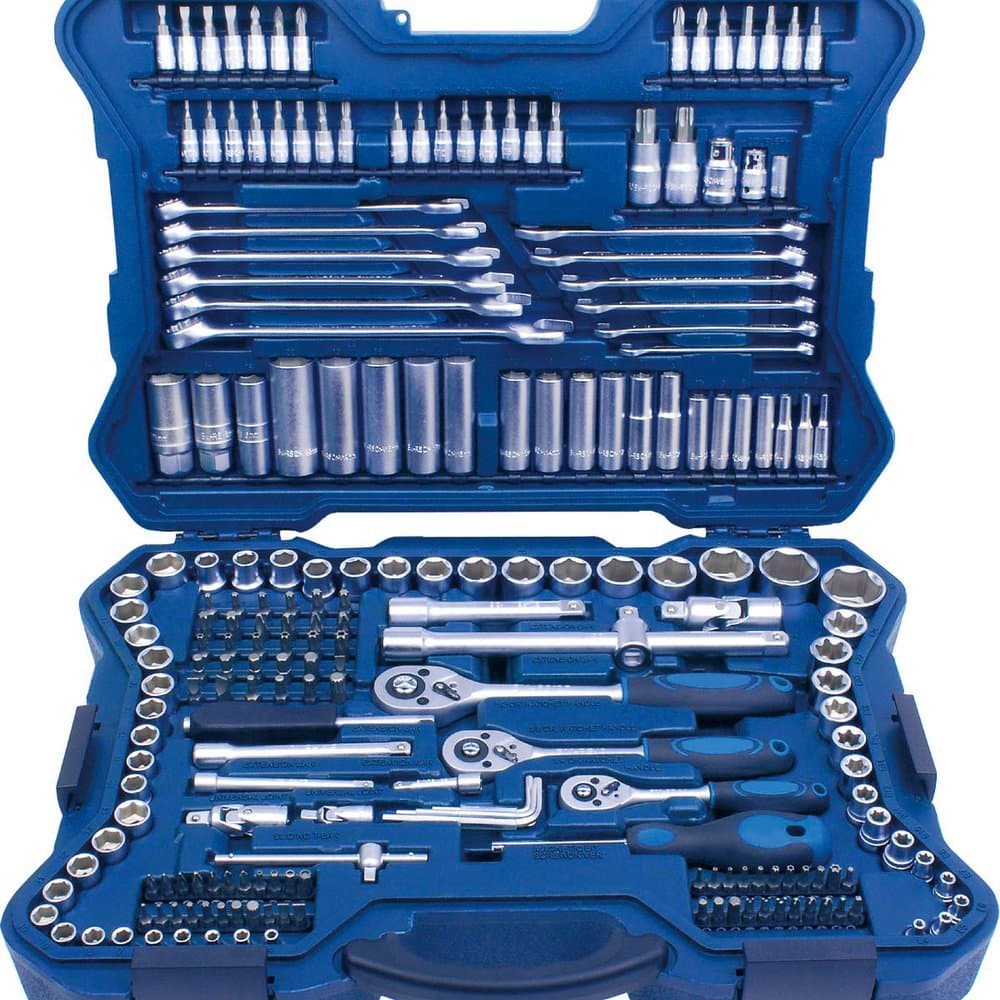 JOGO DE SOQUETES 214PCS - 1/4" & 3/8" & 1/2" CRV-RIOSULTOOLS