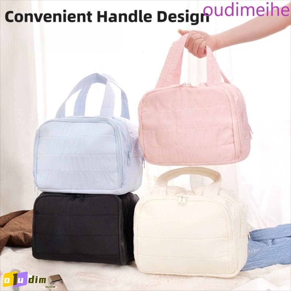 Bolsa De Higiene Para Viagem OUDIMEIHE , Cosmética Com Alça Confortável Fecho De Zíper , Dupla Face Aberta