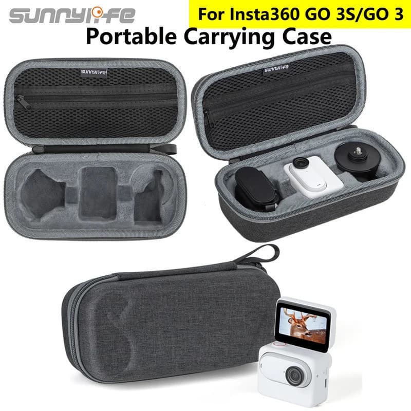 Bolsa de Armazenamento Mini Sunnylife para Insta 360 GO 3 GO 3S, Estojo de Transporte, Bolsa Protetora para Acessórios d
