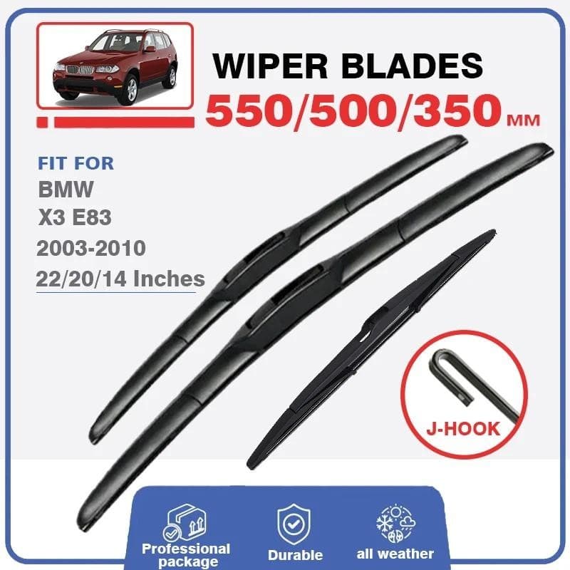 Lâminas De Limpador Dianteiras E Traseiras Do Carro Para BMW X3 E83 22 " + 20 " + 14 " 2003-2010 Pára-Brisa Janela Brisa