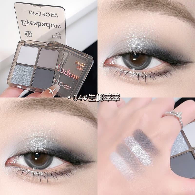 Daydream paleta de sombras de quatro cores rosa marrom terra paleta defumada novo fosco perolado espumante lantejoulas n
