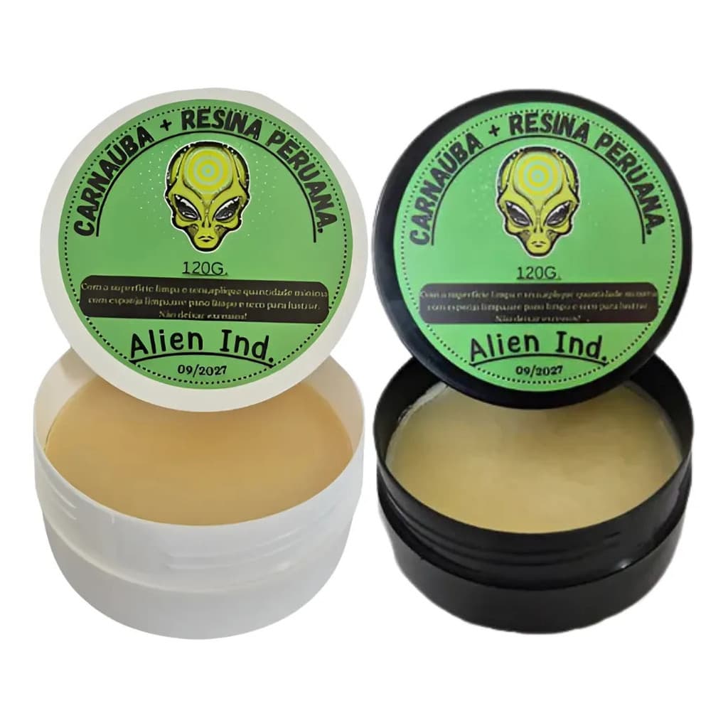 Kit 2 Cera De Polimento Alien Para Lataria + Cera Revitalizadora De Plástico e Borracha
