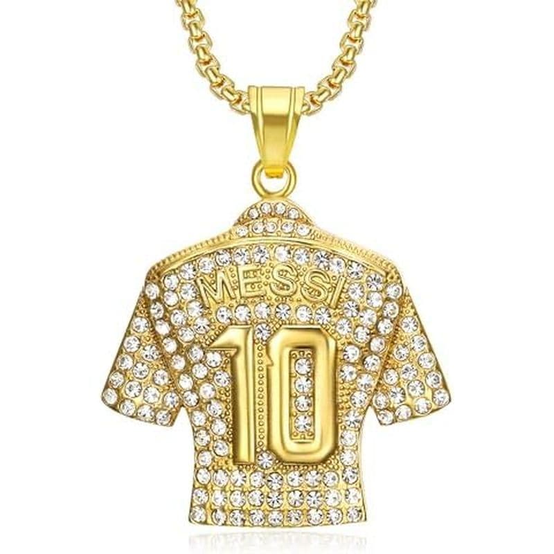 Colar De Camisa De Futebol 10 , Com Pingente Número De Aço De Titânio , Presentes Para Fãs De Miami