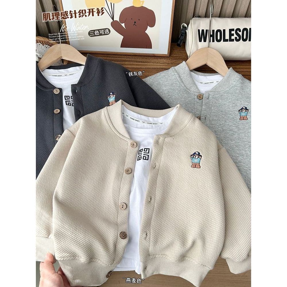 2026 outono inverno roupas infantis jaqueta masculino feminino bebê versão coreana moda Cardigan Outing topo pequeno méd