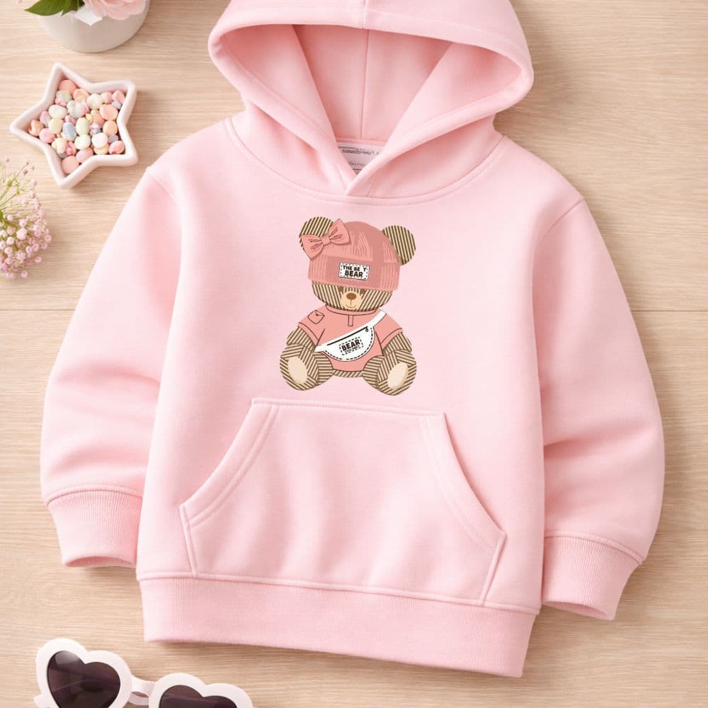 Moletom infantil e juvenil meninas urso blusa de frio canguru premium