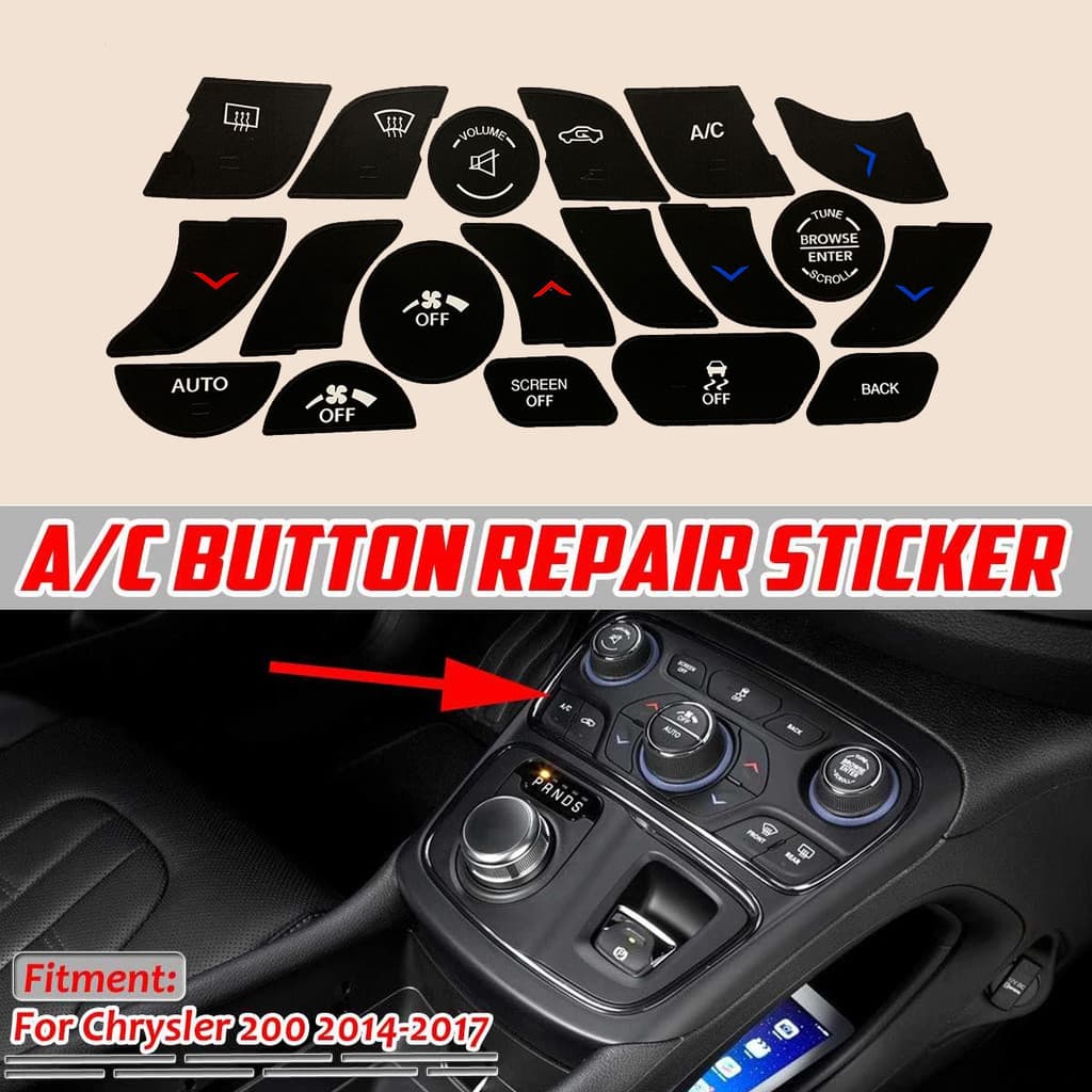 Adequado para Chrysler 200 2014 2015 2016 2017 painel de ar condicionado botão remodelação reparação adesivo