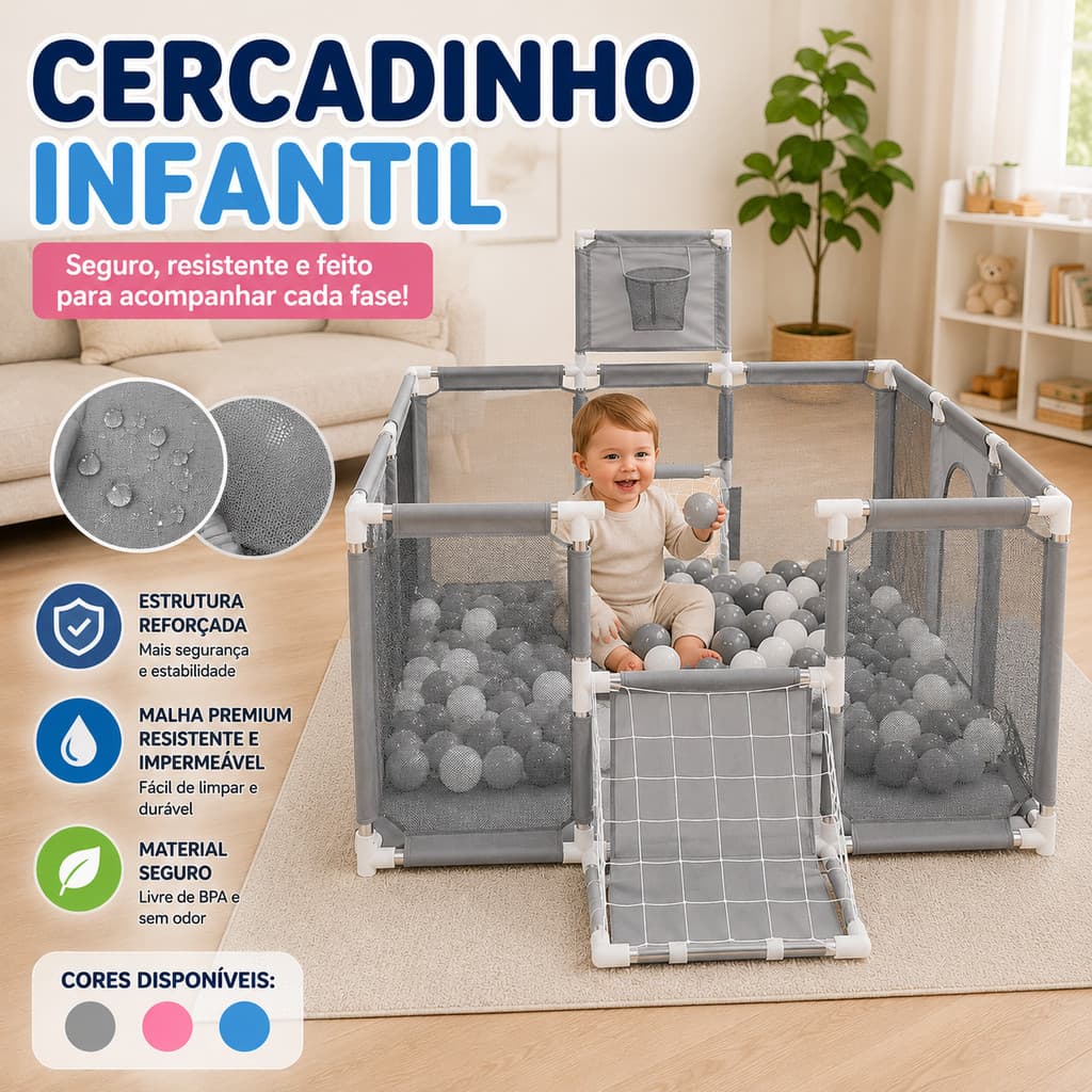 Cercadinho Bebê Chiqueirinho grade proteção grande portátil infantil seguro bebê criança menino menina diversão segura