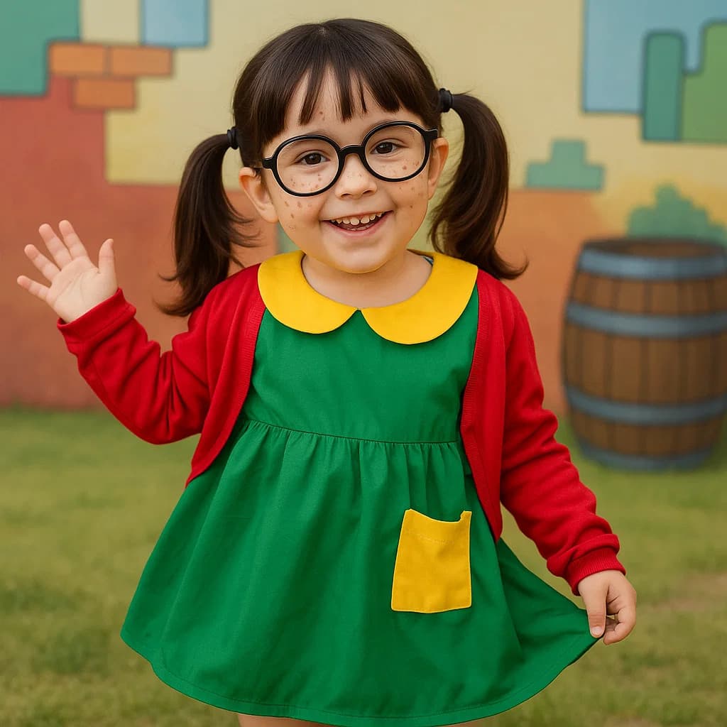 FANTASIA INFANTIL CHIQUINHA MENINA TURMA DO CHAVES FESTA CARNAVAL