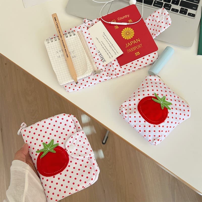 Saco de armazenamento de documentos de tomate bonito titular do passaporte de viagem titular do cartão integrado saco de