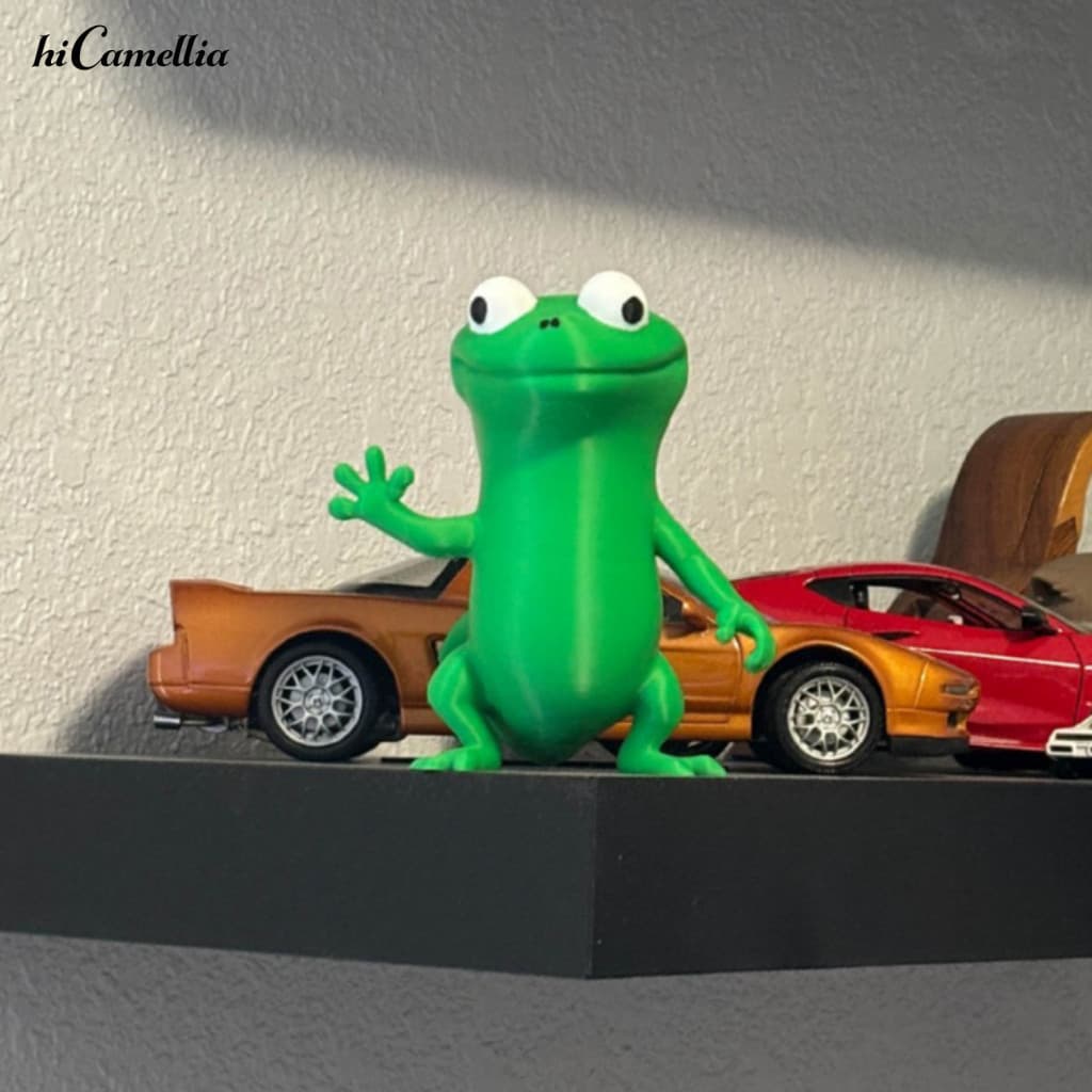 Gecko Estátua Acenando Escultura Adorável 3d Impresso Lagarto Ornamento Para Casa E Escritório Decoração Engraçado Estat