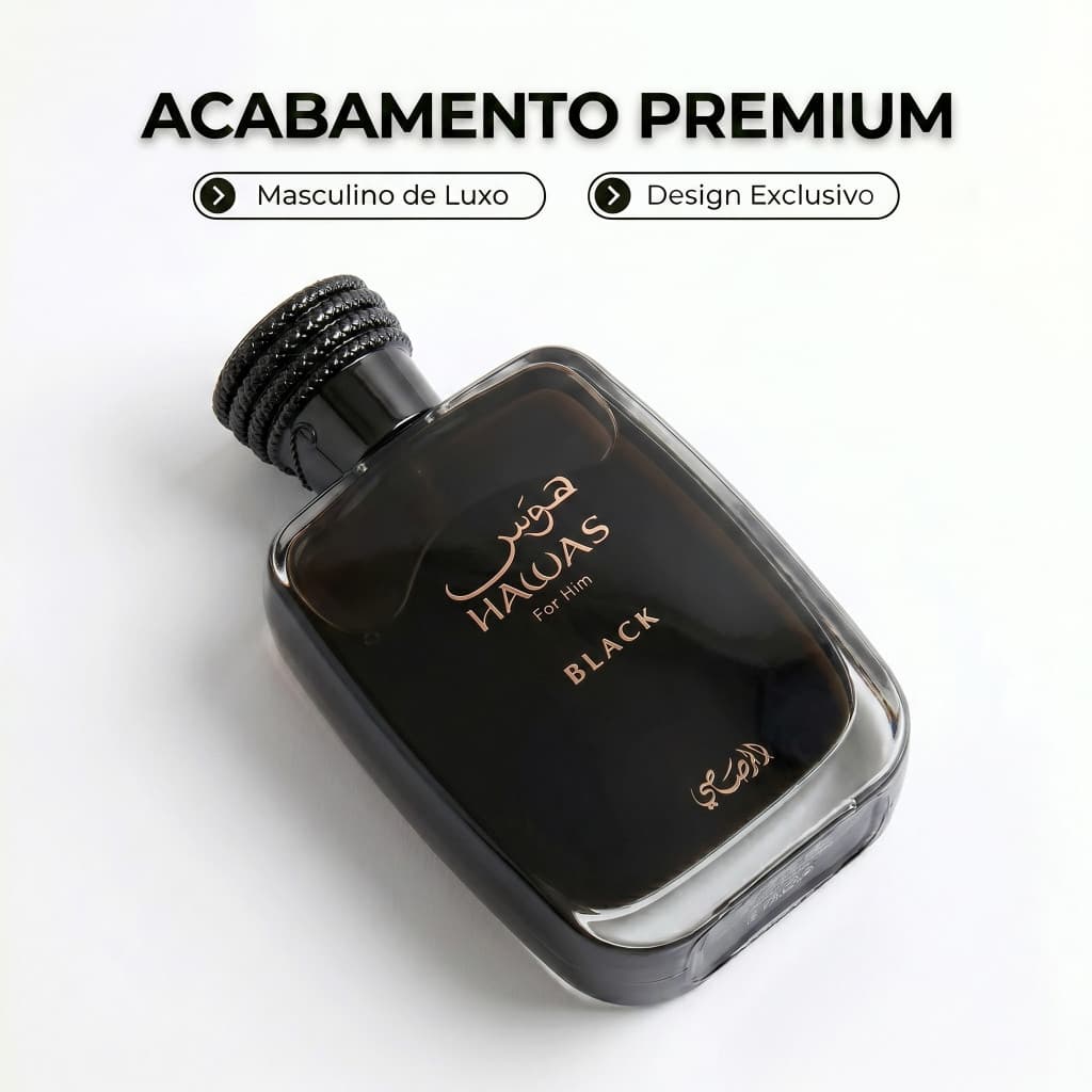Rasasi Hawas Black For Him EDP 100ML Perfume Árabe Masculino Original