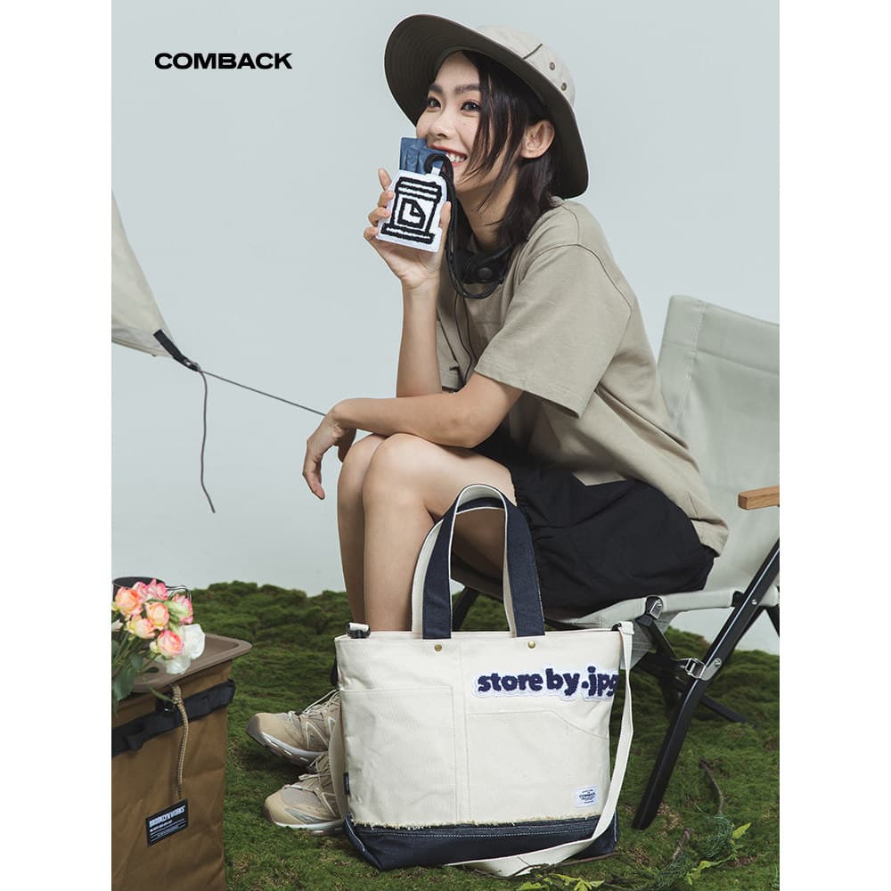COMBACKX.jpg Bolsa Tote de lona jeans de marca Co, Casual, moderna, de grande capacidade, bolsa retrô portátil de um omb