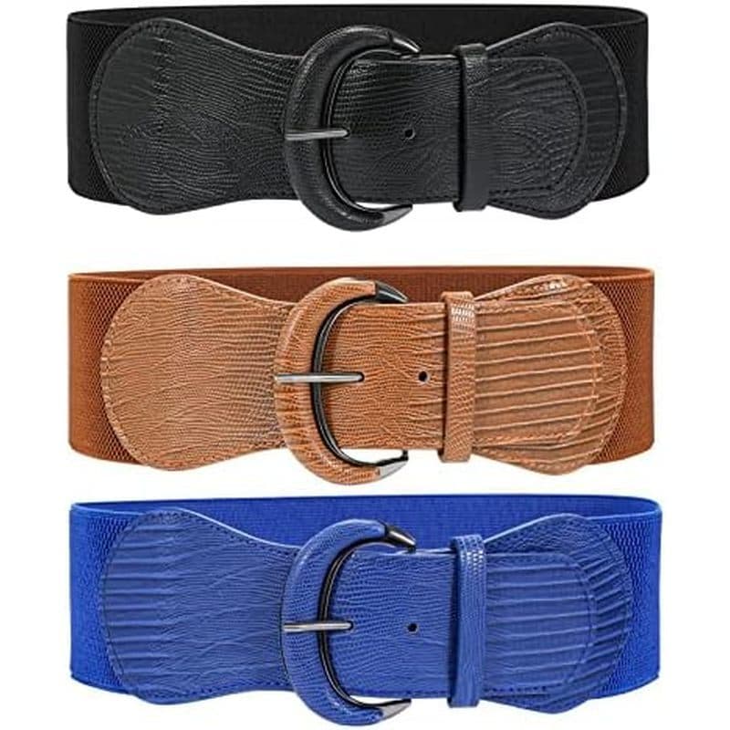 WHIPPY 3 Pack 4 Mulheres Cinto Elástico Largo Vintage Cintura Para Vestidos Femininos