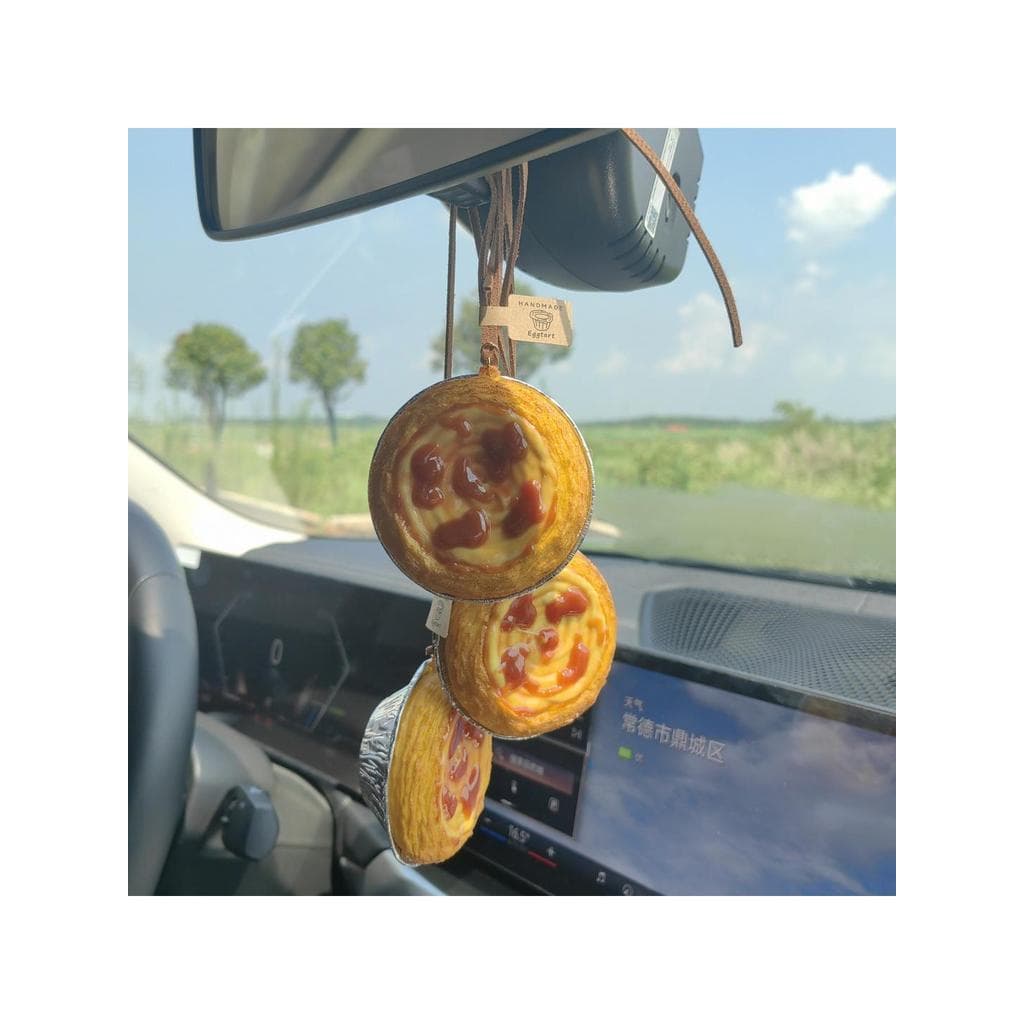 Pastelaria ovo tart simulação pingente simulação pequena jóias realista ins estilo pastelaria ovo tart pendurado saco de
