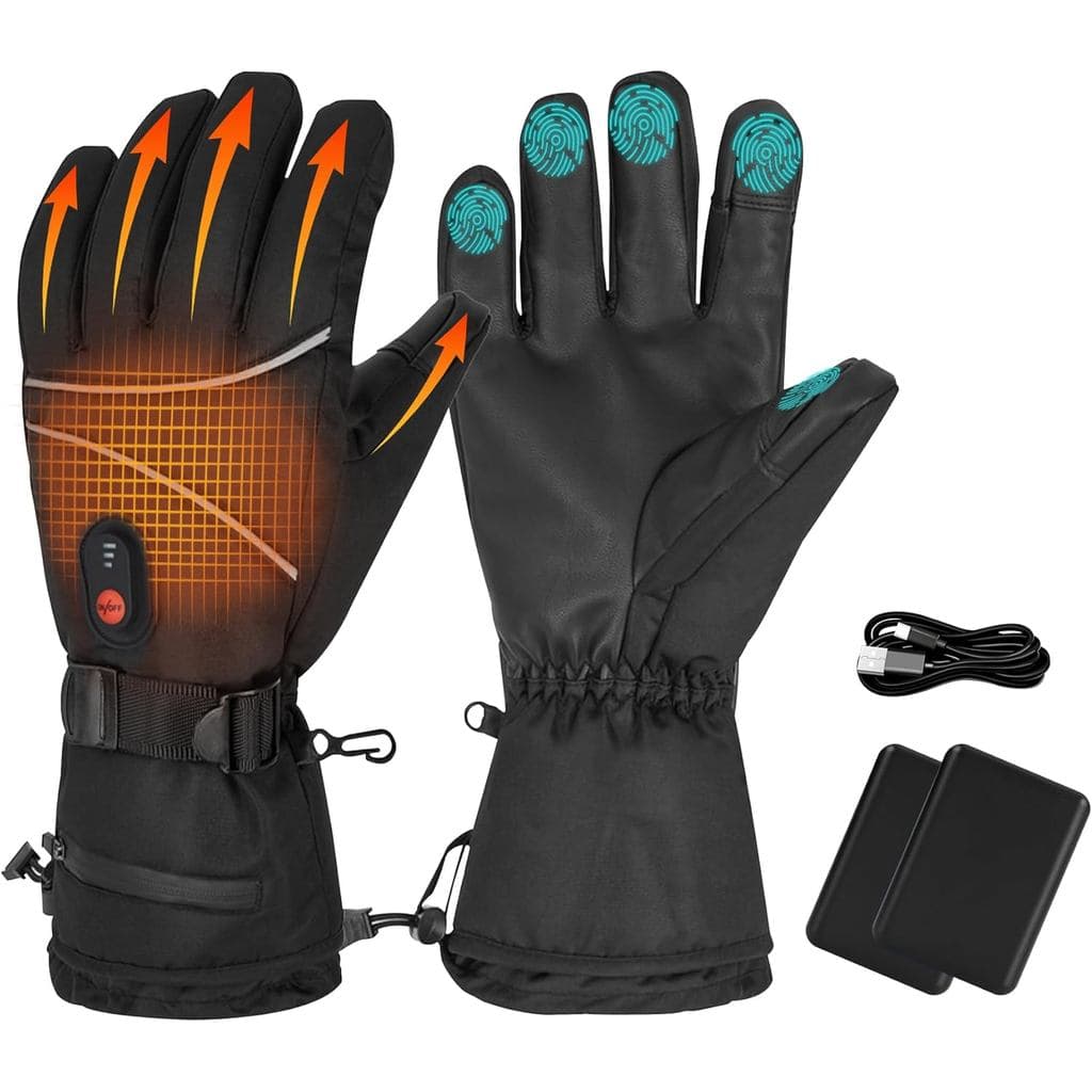 Luvas Aquecidas para Homens Recarregáveis, Impermeáveis e à Prova de Vento, Luvas de Inverno para Andar de Bicicleta, Es