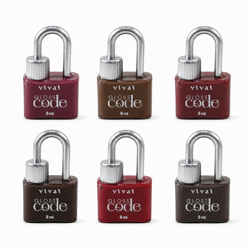 Kit c/6 Gloss Labial Code Chaveiro Cadeado Vivai 3371