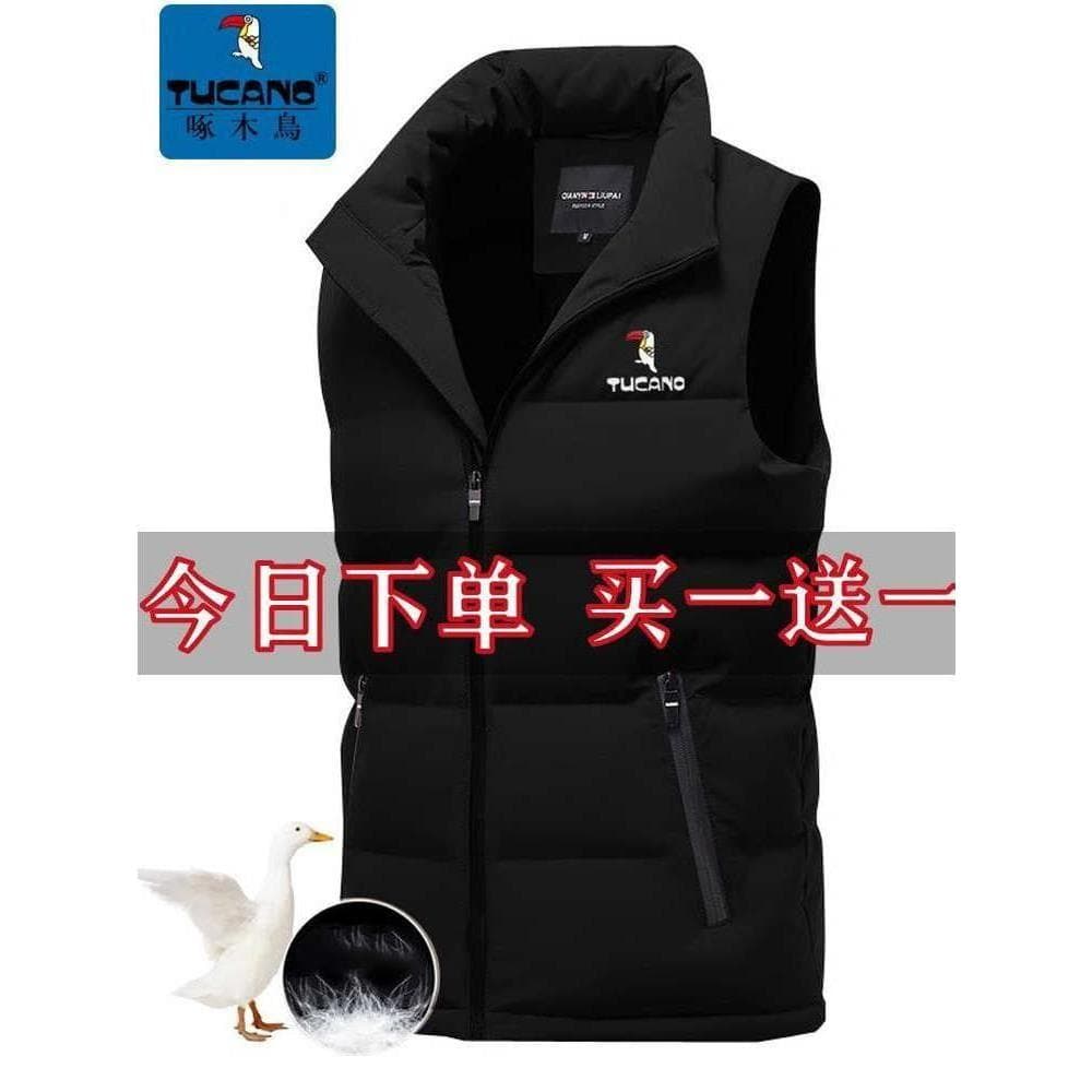 Woodpecker colete de algodão masculino colete de inverno sem mangas jaqueta quente gola na moda outono inverno colete ja