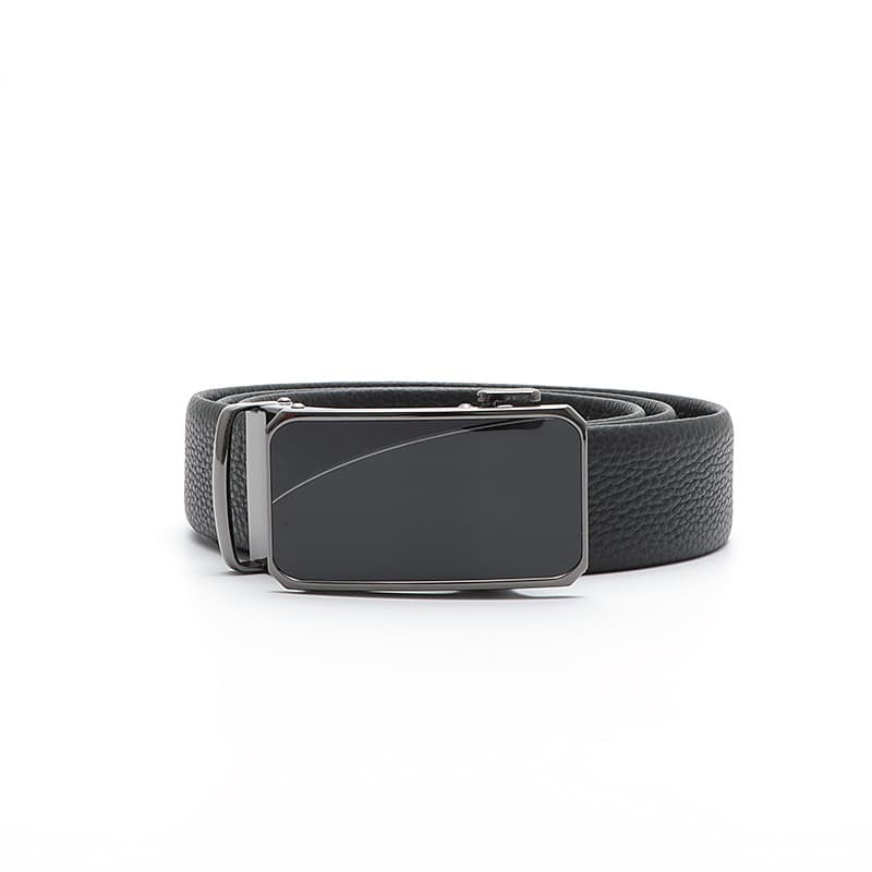 Lychee Padrão Primeira Camada Couro Fivela Automática Cinto Masculino PD2113008