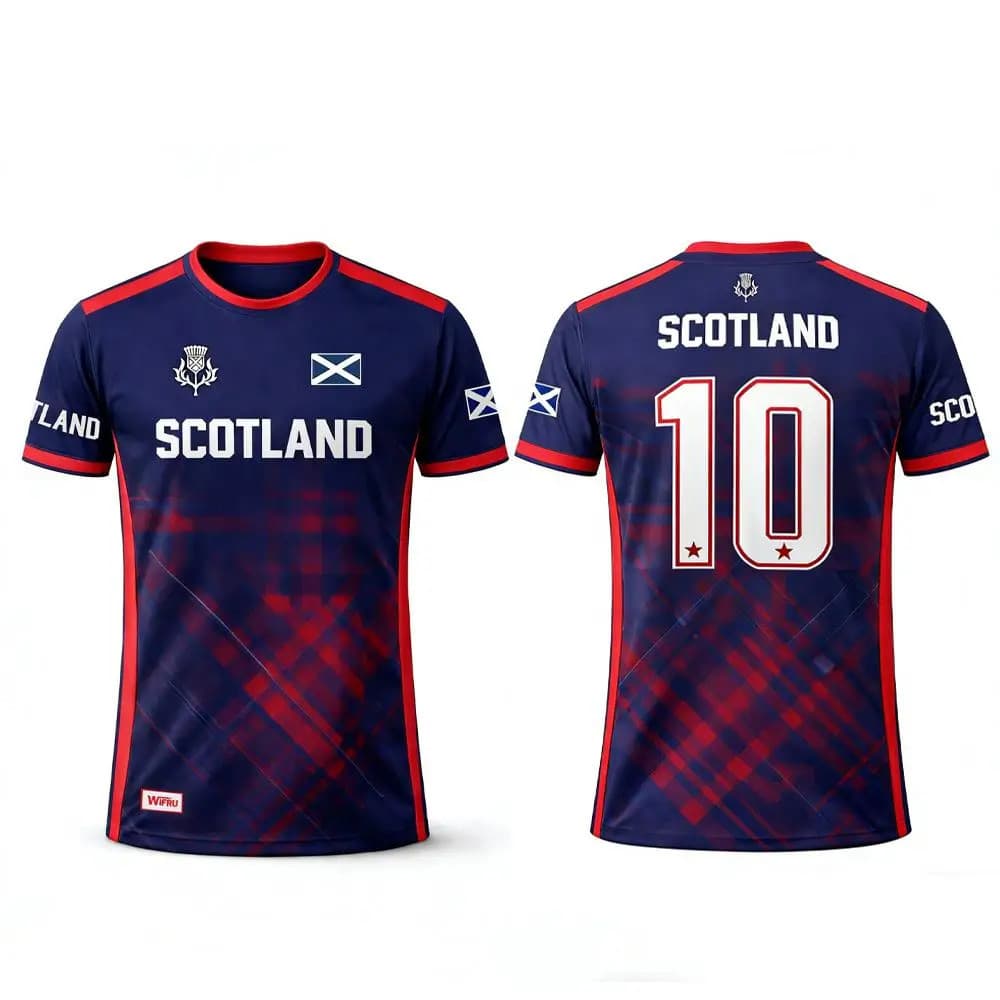 2026 Escócia Bandeira Impressão Camiseta Verão Respirável De Secagem Rápida Esportes Camisa De Futebol Masculino Treinam