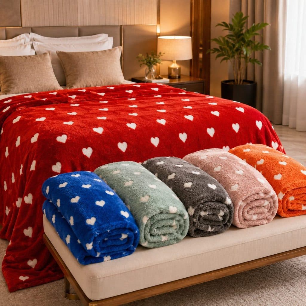 Manta Casal Estampa Coração 200x220cm Mafratex Home Macia Decorativa