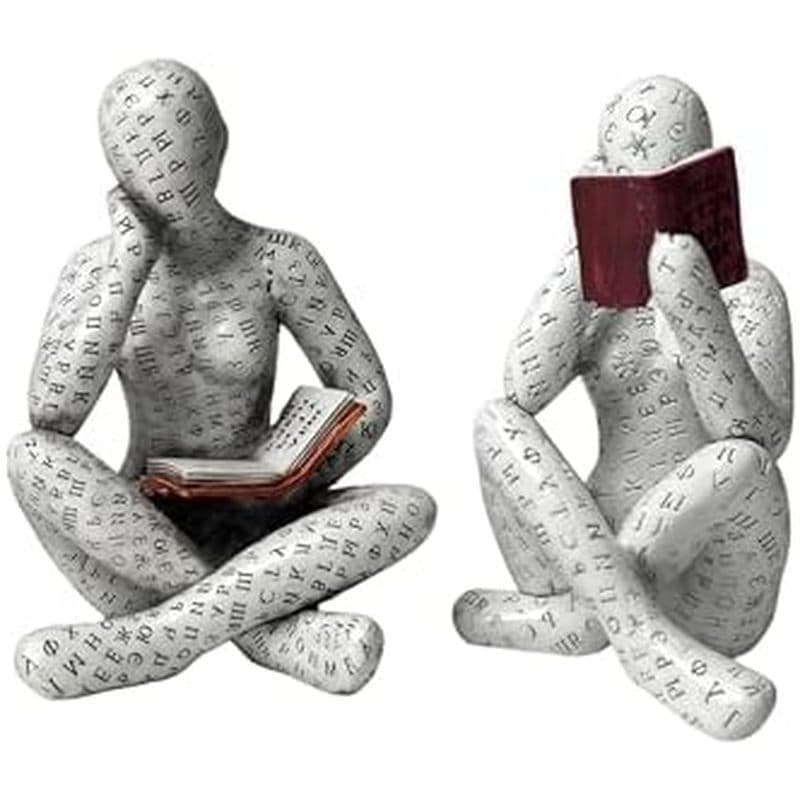 Conjunto De Estátua De Estatueta Com 2 Detalhes Estéticos Modernos De Decoração Para Casa Estante , Leitura Nook & amp ;