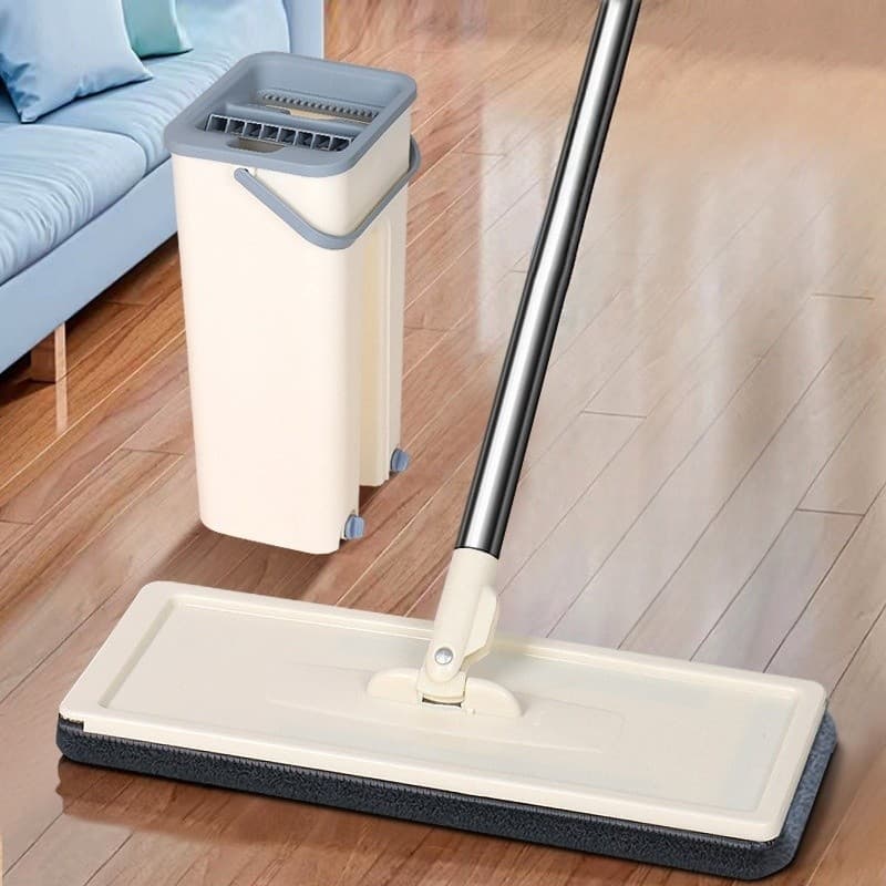 Esfregão Mop Flat Com Balde Lava E Seca Automático Para Limpeza Casa