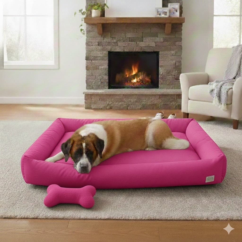 Cama Pet Impermeável Grande 100x70Cm e Media 70x50cm - 100% Lavável Confortável Para Cachorro Pink