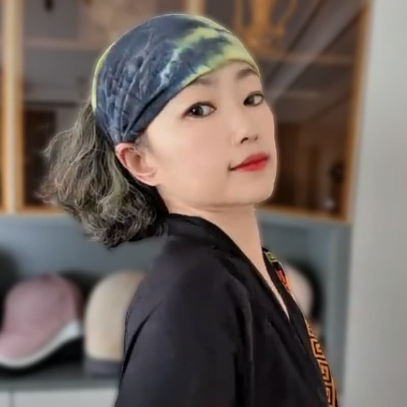 Tie-Dye elástico bandana feminina capa de cabelo branco Headwear proteção da testa imprensa cabelo bandana esportes cabe