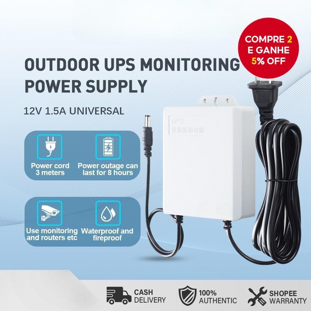 Mini UPS Bateria de Backup 12V 1.5A 5400mAh Fonte de Alimentação Backup para Câmera WiFi AC para DC