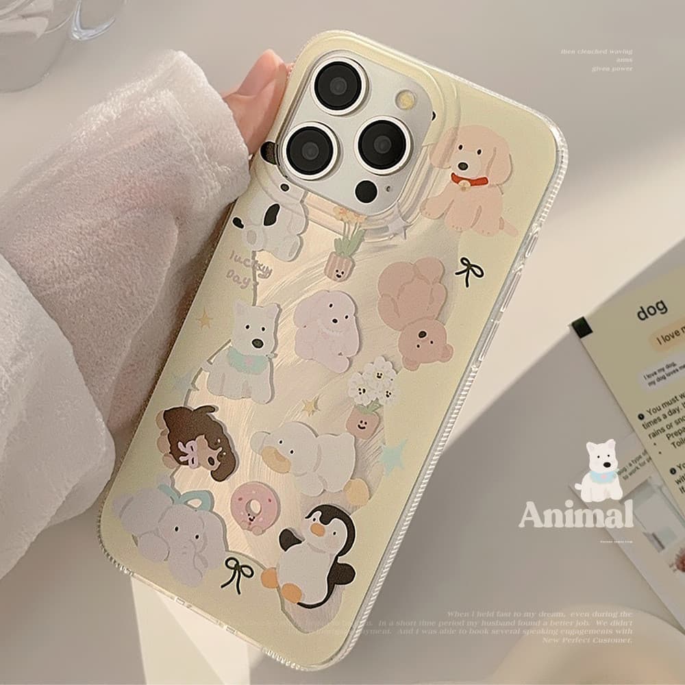 Capa de telefone Animal amarelo leite adequada para Apple 15 fio de pena iphone17 resistente a choques 12 estilo coreano