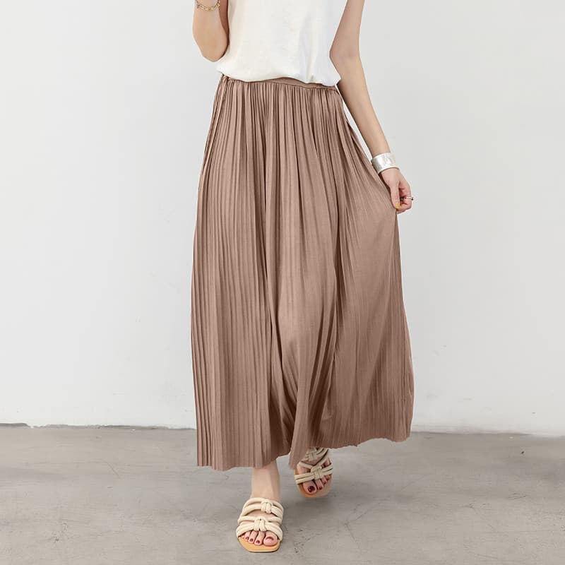 Primavera verão versão coreana saia de algodão solta saia plissada feminina solta saia grande saia longa tamanho grande