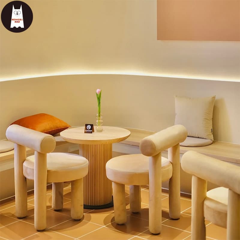 Estilo influenciador criativo fezes café tema restaurante encosto cadeira estilo nórdico luz luxo areia descoberta lazer