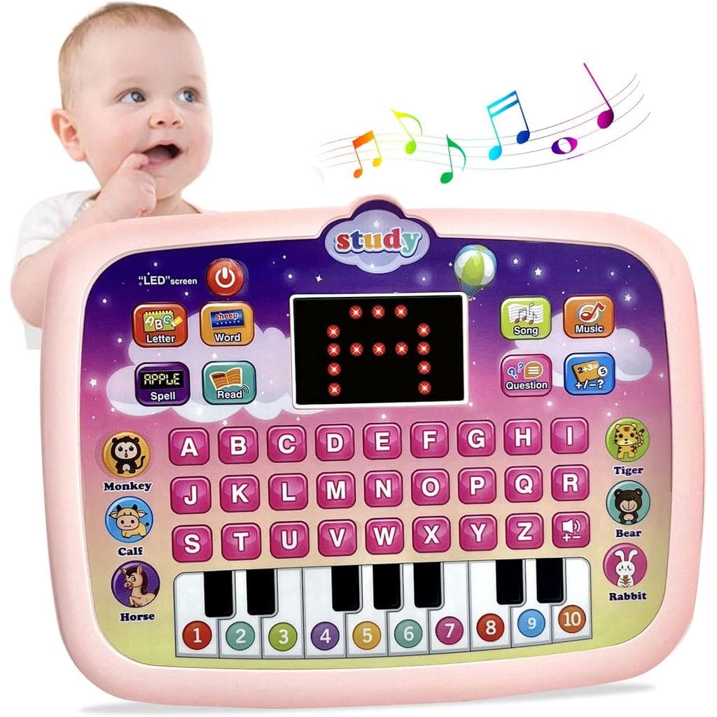 Tablet Interativo Multifuncional de Aprendizagem - ABC, Ortografia, Piano e Música - Presente Ideal para Crianças de 1 a