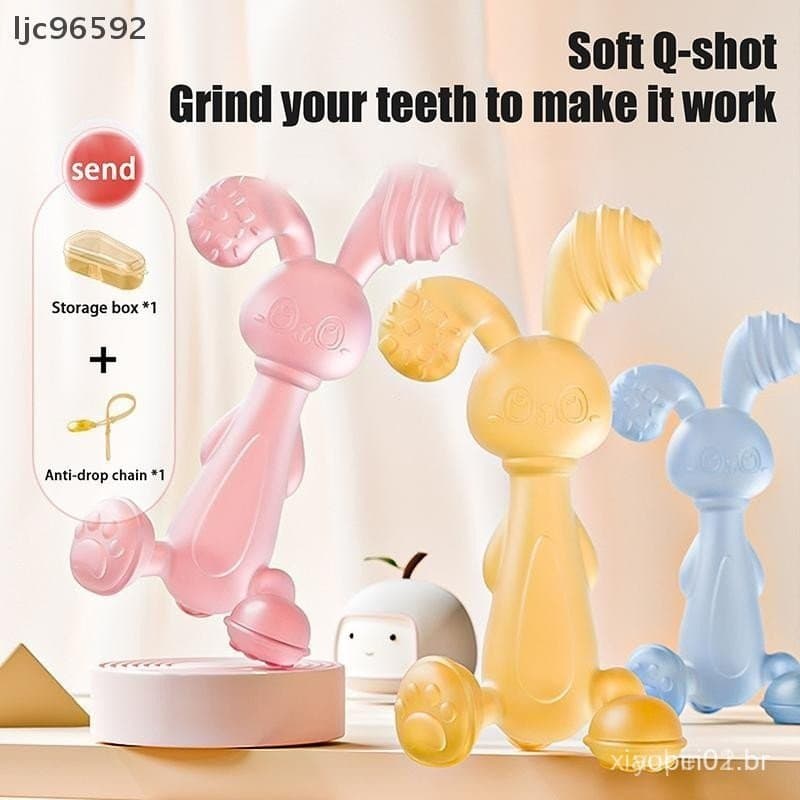 Venda Quente: Mordedor de Silicone em Forma de Cenoura e Coelho para Bebês, Pode Ser Fervido em Água, Pasta de Dente em