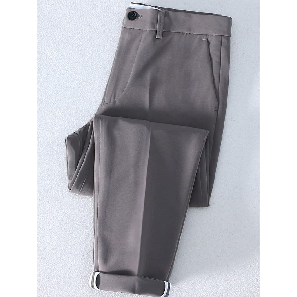Calças casuais masculinas até o tornozelo calças masculinas Slim-fit perna reta calças de 9 pontos negócios luz luxo não