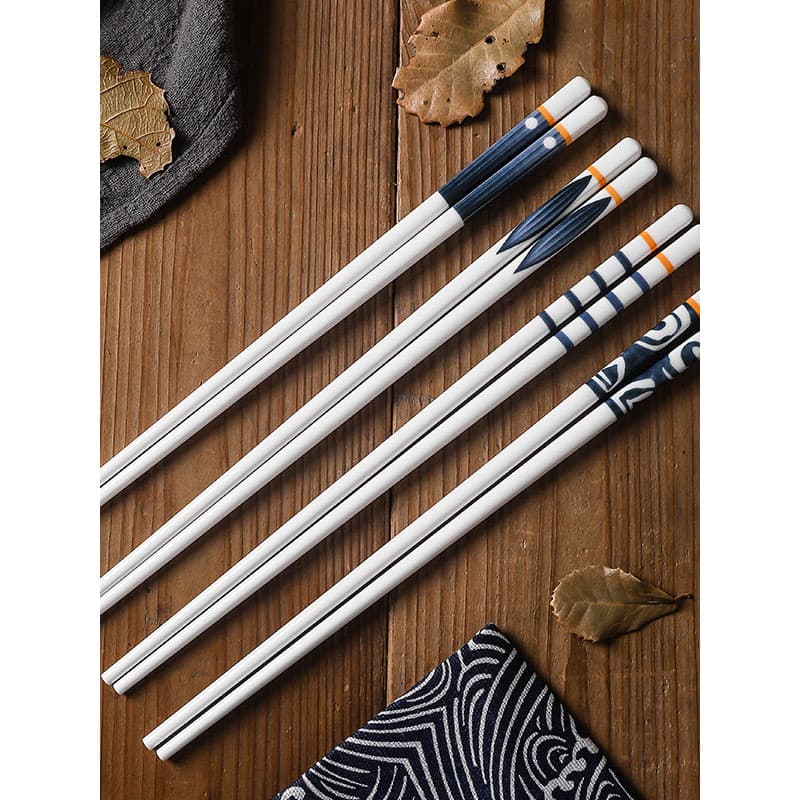 Pauzinhos de cerâmica estilo japonês doméstico anti-mofo antiderrapante saudável ecologicamente correto fácil